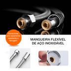 Mangueira Chuveiro 1,5m Aço Inox SAE 304 + Suporte | Hydro Shower Jet