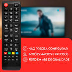 Controle Remoto Universal Compatível TV Samsung Smart Hub Alta Qualidade Pronto Para Uso Alcance Longo Resistente Durável Ideal Para Smart TV Led Lcd Plasma Funções Completo