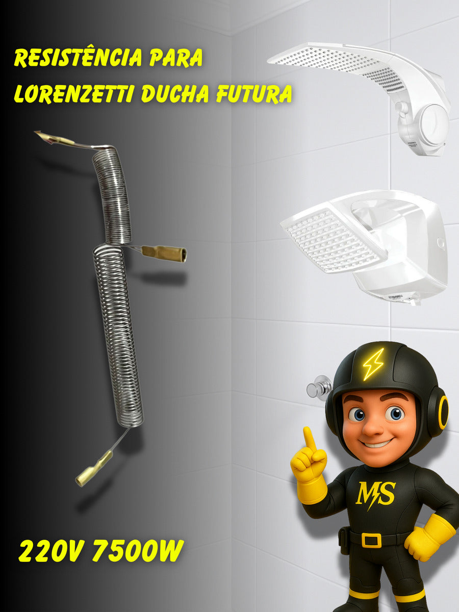 Resistência Para Lorenzetti Ducha Futura 220v 7500w Ms Eletro Eletrônica