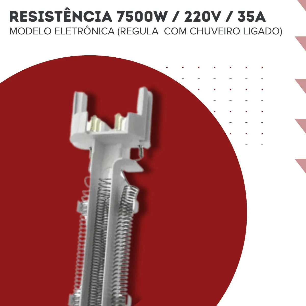 Resistência Chuveiro Advanced Top Jet Lorenzetti 7500w 220v Branco Escovado