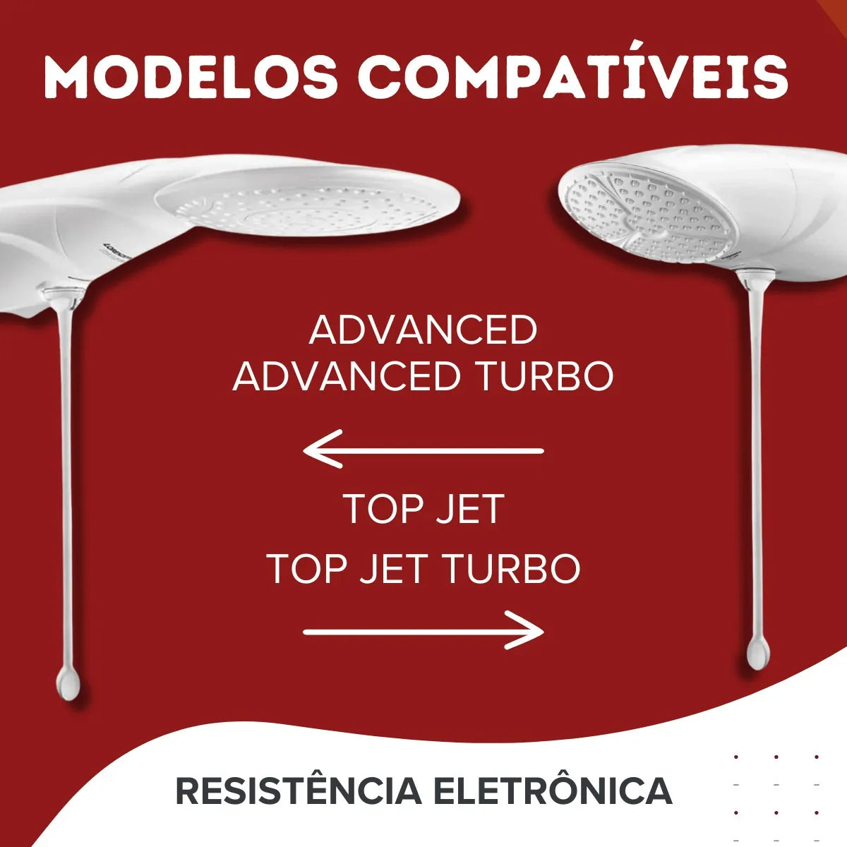 Resistência Chuveiro Advanced Top Jet Lorenzetti 7500w 220v Branco Escovado