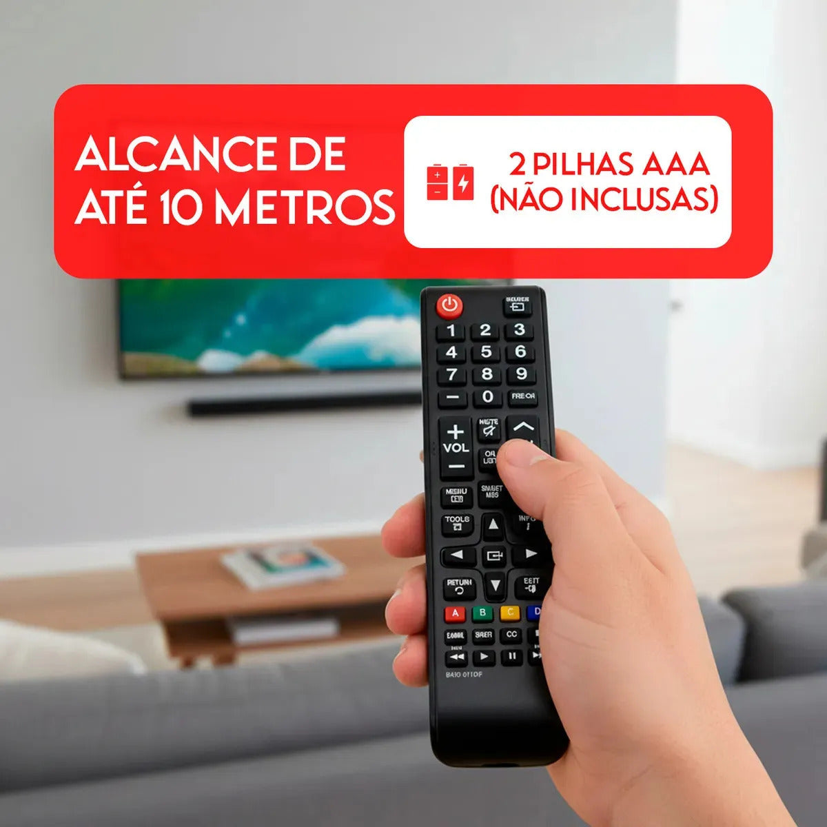 Controle Remoto Universal Compatível TV Samsung Smart Hub Alta Qualidade Pronto Para Uso Alcance Longo Resistente Durável Ideal Para Smart TV Led Lcd Plasma Funções Completo