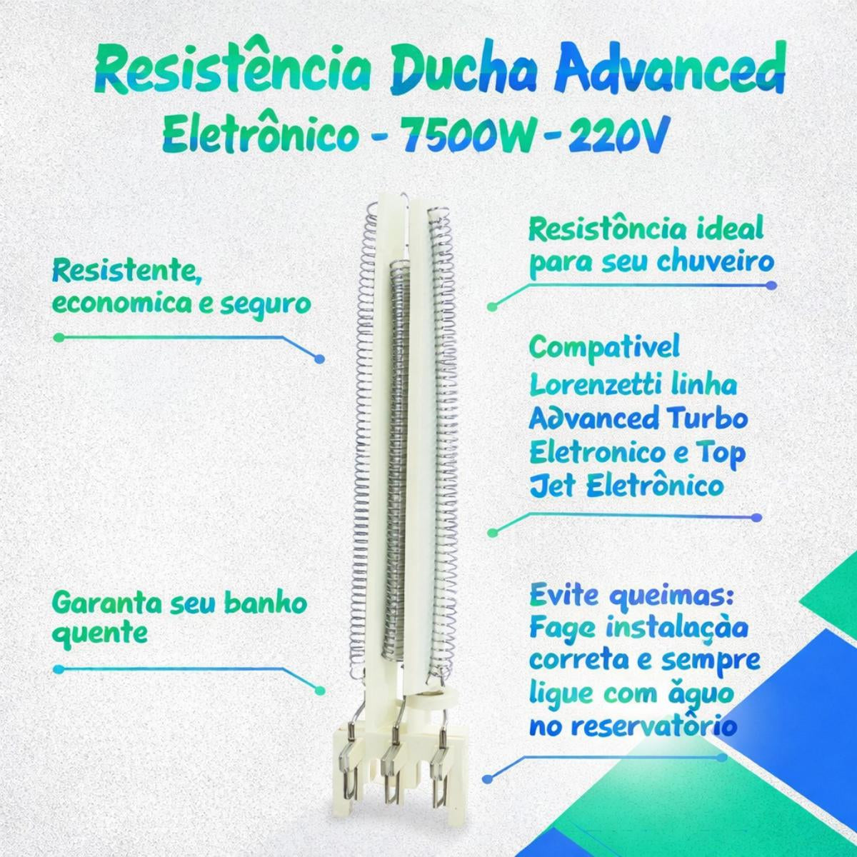 Resistencia Para Lorenzetti Advanced Eletrônica 220v 7500w Eletrônica Ótima Qualidade Creator brasil